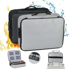 Fire Proof money Bag With Lock Fireproof Document Pouch Waterproof Safe Cash Bag