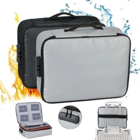 Fire Proof money Bag With Lock Fireproof Document Pouch Waterproof Safe Cash Bag