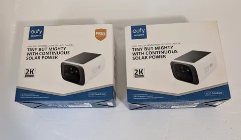 Lot of 2 Eufy Security S220 SoloCam 2K Solar Wireless Outdoor Cameras T8134 New