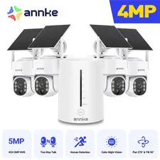 4MP 2K Wireless Security Camera Outdoor, 5MP 2-Cam Kit Solar Surveillance System