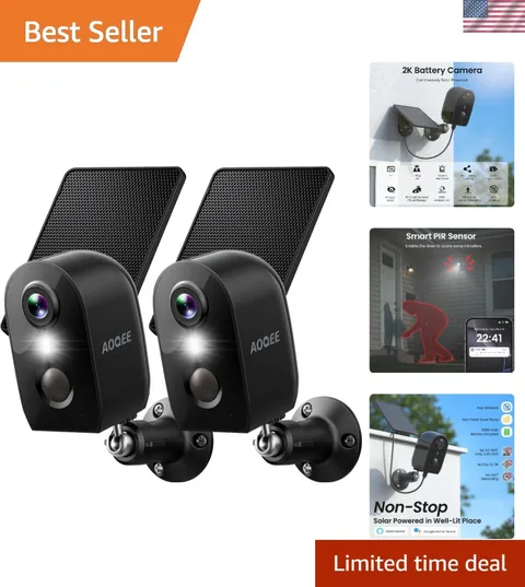 Waterproof Outdoor Security Cameras with Motion Detection - 2K Resolution