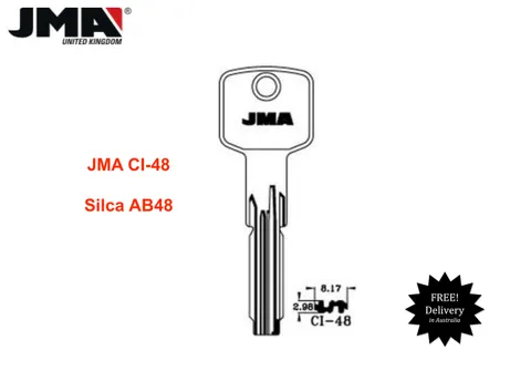 JMA CI-48 Key Blank for Abus & Cisa Locks-Silca AB48 Equivalent