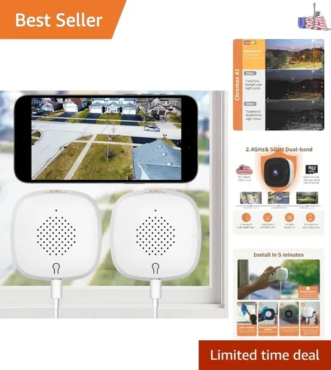 3MP 2K Window Camera,2.4GHz&5GHz WiFi Indoor Cameras for Home Security 2 Pack...