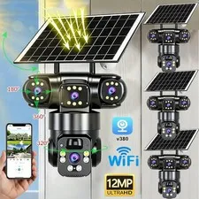 Camara De Seguridad Solar Inalambricas Para Exterior Con Vision Nocturna y Audio