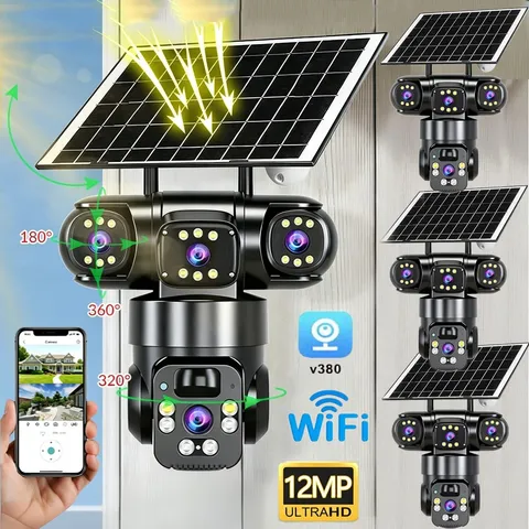 Camara De Seguridad Solar Inalambricas Para Exterior Con Vision Nocturna y Audio