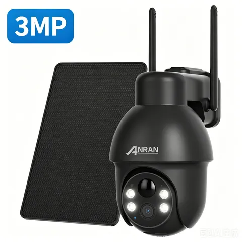 3MP Solar Battery Security Camera Wireless Outdoor Pan/Tilt 2 Way Audio IR Night