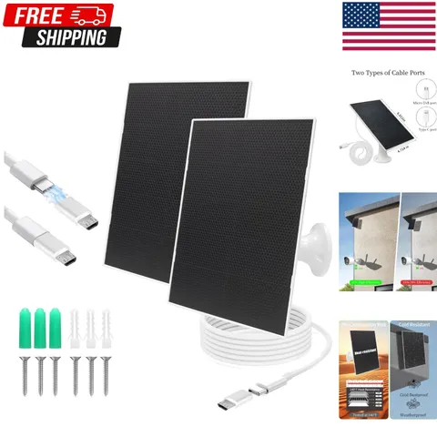 Heavy-Duty Solar Panel Kit for Security Cameras - Waterproof & Adjustable Mount