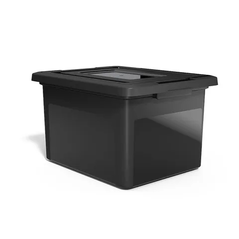 Black Snap Lid File Folder Organizer Box Storage Bin File Organizer
