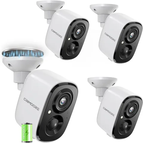 4 Pack 2.5K Security Camera Wireless Outdoor, 2.4G Wifi Battery Powered Outdoor