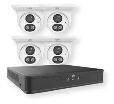 Uniview UNV 4CH PoE NVR 4x 4MP Turret Security System 1TB NDAA EKDL-S31P4T44T1