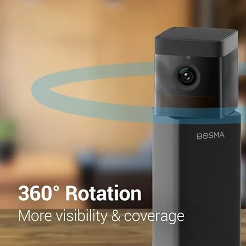 BOSMA X1 INDOOR HOME SECURITY CAMERA SYSTEM, 360° ROTATION, SUPER WIDE ANGLE, -
