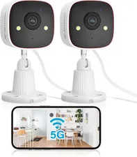 2K Wifi Security Camera Indoor/Outdoor, Plug-In Home Surveillance Cam with Color