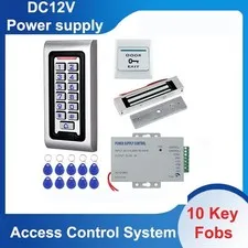 Door Access Control System Kit IP68 RFID Keypad Waterproof Outdoor + 180Kg/320Lb