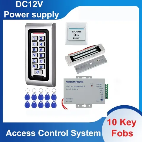 Door Access Control System Kit IP68 RFID Keypad Waterproof Outdoor + 180Kg/320Lb