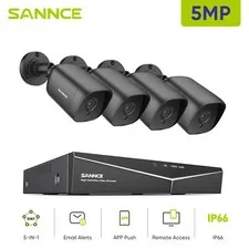 SANNCE 8CH DVR 5MP Video CCTV Security Camera System Outdoor EXIR Night Vision
