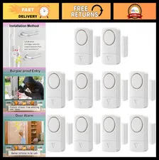 10 Pack Door Window Alarm Sensors - 120DB Loud Security Alert for Home, Office,