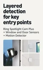 Ring Spotlight Cam Plus Battery Powered Security Camera with 2 Door Sensors