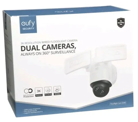 Eufy Security Dual-Lens 360°Coverage Floodlight Camera E340,Security Camera 