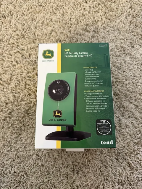 John Deere Wi-Fi HD Security Camera Indoor WiFi Camera 100 Open Box Never Used