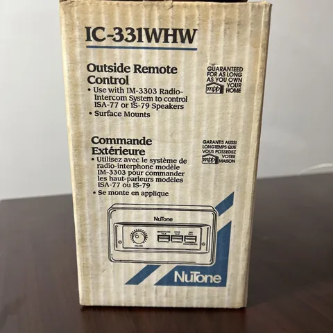 Nutone IC-331WH Inside Remote Control White NEW Opened Box to take photos