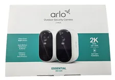 (2-Pack) Arlo Outdoor 2K Security Camera Essential 3rd Gen - Battery Powered