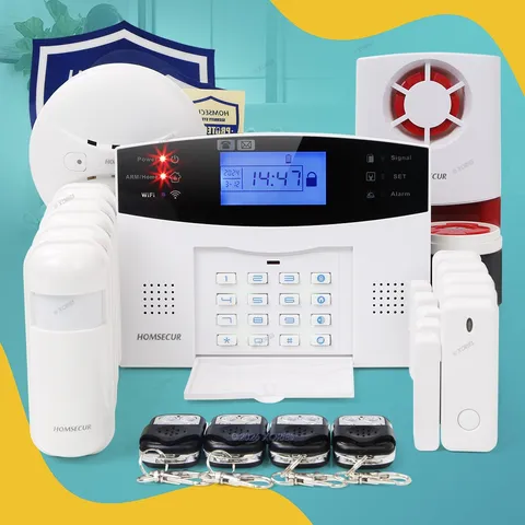 HOMSECUR Wireless &wired WIFI 4G GSM SMS Autodial Home Security Alarm System