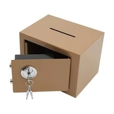Portable Security Safe Box Document Cash Money Storage with Drop Slot Key Lock