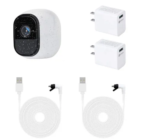 2Pack Power Cable for Arlo Pro and 16.4Ft arlo pro 2 adapter, White 