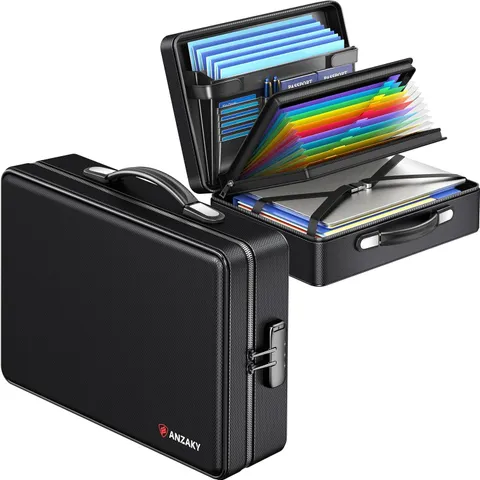 Fireproof Document Box with Fireproof Zipper, Hard Inner Shell Fireproof Documen