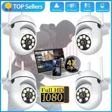 4Pcs Wireless 5G WiFi Security Camera System Smart Outdoor Night Vision 1080P HD