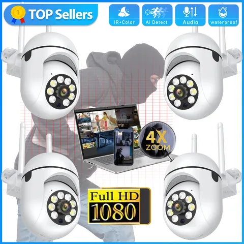 4Pcs Wireless 5G WiFi Security Camera System Smart Outdoor Night Vision 1080P HD