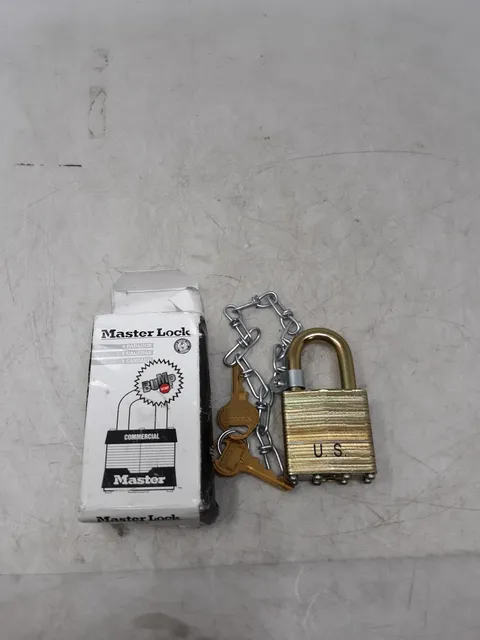 Master Lock AA59487-2SC US Govt Padlock w/ Chain 5340-00-158-3807 NSN BumpStop