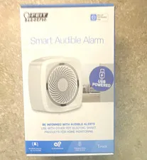 Feit Electric Smart Audible Alarm 100dB Wi-Fi USB Powered White Feit App