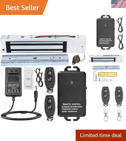 Magnetic Door Lock Kit with Remote Control 600lbs Power Fail Safe Wireless Entry