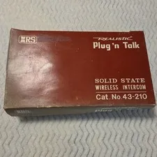 Vintage Realistic 43-210 Plug N Talk Solid State Wireless Intercom In Box
