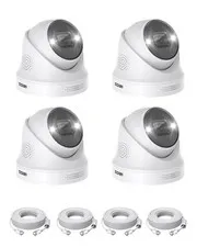 ZOSI 4Pack 5MP PoE Security Cameras with Ethernet Cables, Person Vehicle Dete...