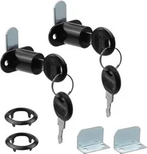 2pcs Cabinet Lock with Keys 7/8" Cylinder Cam Locks Storage Locks for Black