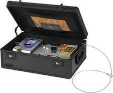 Vaultz Locking Storage Chest with Dual Combination Lock-Small Lock Box for Lapto