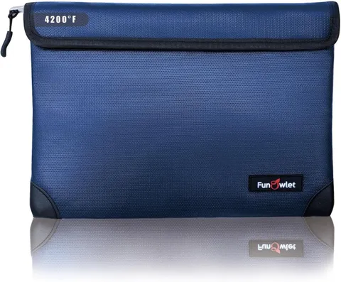 Fireproof Waterproof Money Document Bag, 11"X7.7", Blue