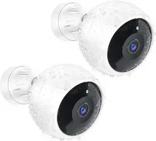 2K Wireless Security Cameras Outdoor Indoor Battery Powered WiFi 2 Pack Night Vi