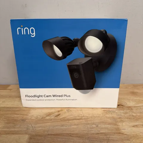 Ring Floodlight Cam Wired Plus 1080p Outdoor WiFi Camera with Night Vision Black