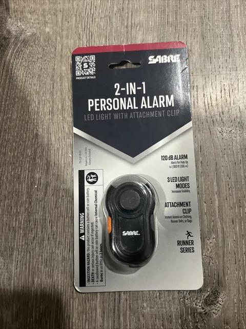 Sabre Personal Alarm with Clip & LED Light Runners Series