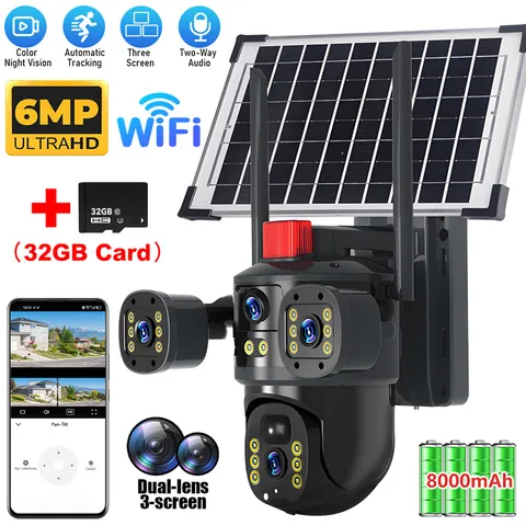 Camara De Seguridad Solar Inalambricas Para Exterior Con Vision Nocturna y Audio