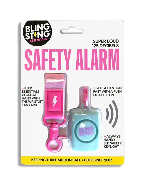 BLING STING Safety Alarm - Super Loud 125 Decibel - Aqua & Pink NEW