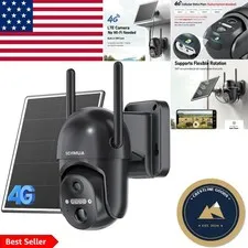 Wireless Solar Security Camera with 2K Night Vision - PIR Motion & Two-Way Talk