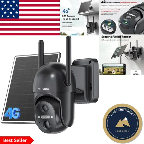 Wireless Solar Security Camera with 2K Night Vision - PIR Motion & Two-Way Talk