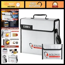 Large Fireproof Bag 5200℉ Heat Resistant Insulated Document Safe for Cash & Valu