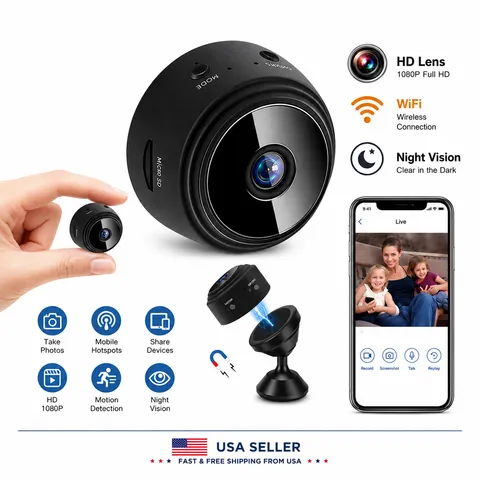 Mini Wireless Record Camera WiFi IP Home Security DVR Night Vision HD USB 1080P