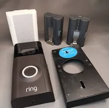 Untested Parts Repair Ring Video Doorbell Camera, Chime, 2 Battery 5 Piece Lot