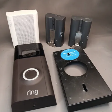 Untested Parts Repair Ring Video Doorbell Camera, Chime, 2 Battery 5 Piece Lot